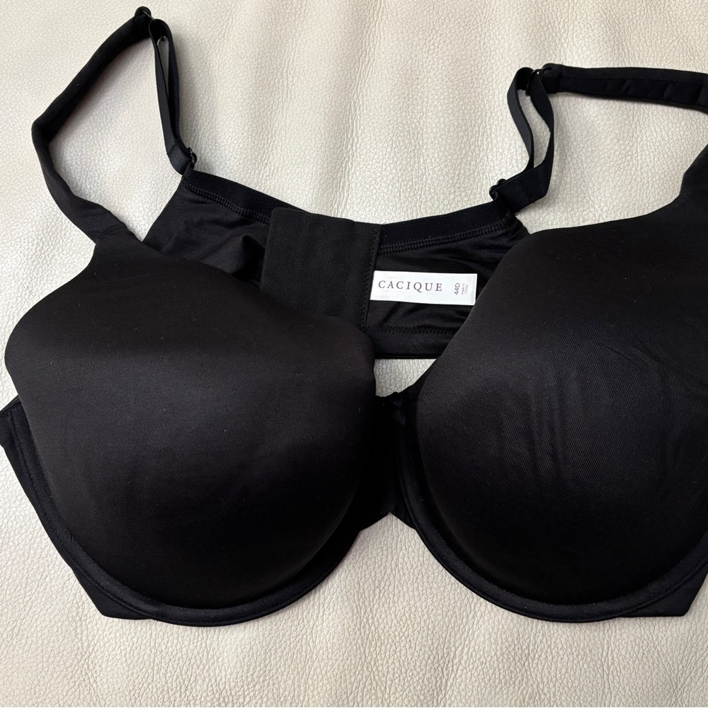 Cacique Lane Bryant Underwire Lightly Lined Full Coverage Adj Straps Black 44D